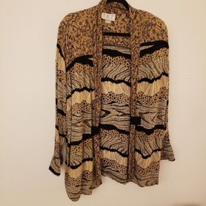 Plus size Vintage Mixed Print Cardigan Jacket from AKF Size 2X EUC